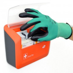 Pflasterspender WERO Smart Box® AquaFlex Detect, gefüllt, in Anwendung