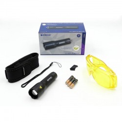 UV-Taschenlampe Profi-Set mit Kontrast- und Schutzbrille