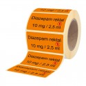 Etiketten für Rektiolen Diazepam 10 mg