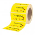 Etiketten für Stechampullen Thiopental 0.5 g