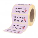 Etiketten für Stechampullen Noradrenalin 25 mg