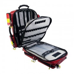 Rettungsrucksack AEROcase® Pro XL, rot, offen, geklappt