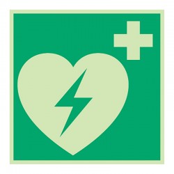 Rettungszeichen "Defibrillator", 20 x 20 cm